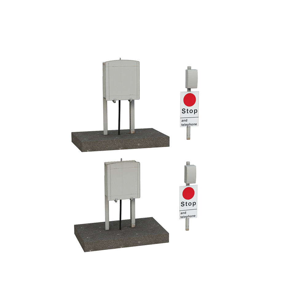 Scenecraft 44-0500 Lineside Relay Boxes and Telephone, OO Gauge