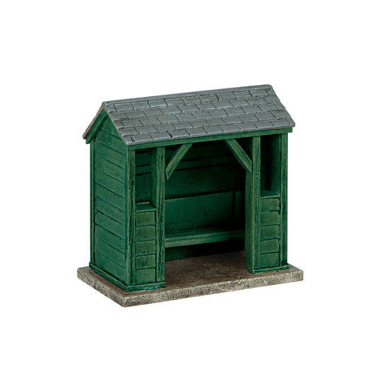 Scenecraft 44-0539G Wooden Bus Stop Green, OO Gauge
