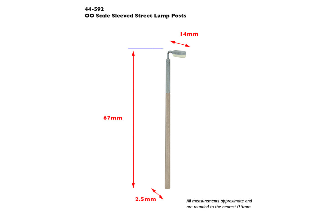 Scenecraft 44-592 Sleeved Street Lamp Posts (x4) OO Gauge *PRE ORDER £14.95*
