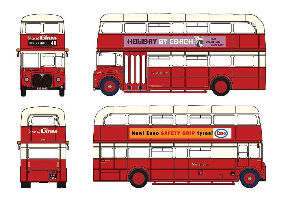 EFE Road E42603 AEC Routemaster Northern FPT586C (2116) Service 46 Chester-le-Street 1:76 Scale *PRE ORDER £42.45*