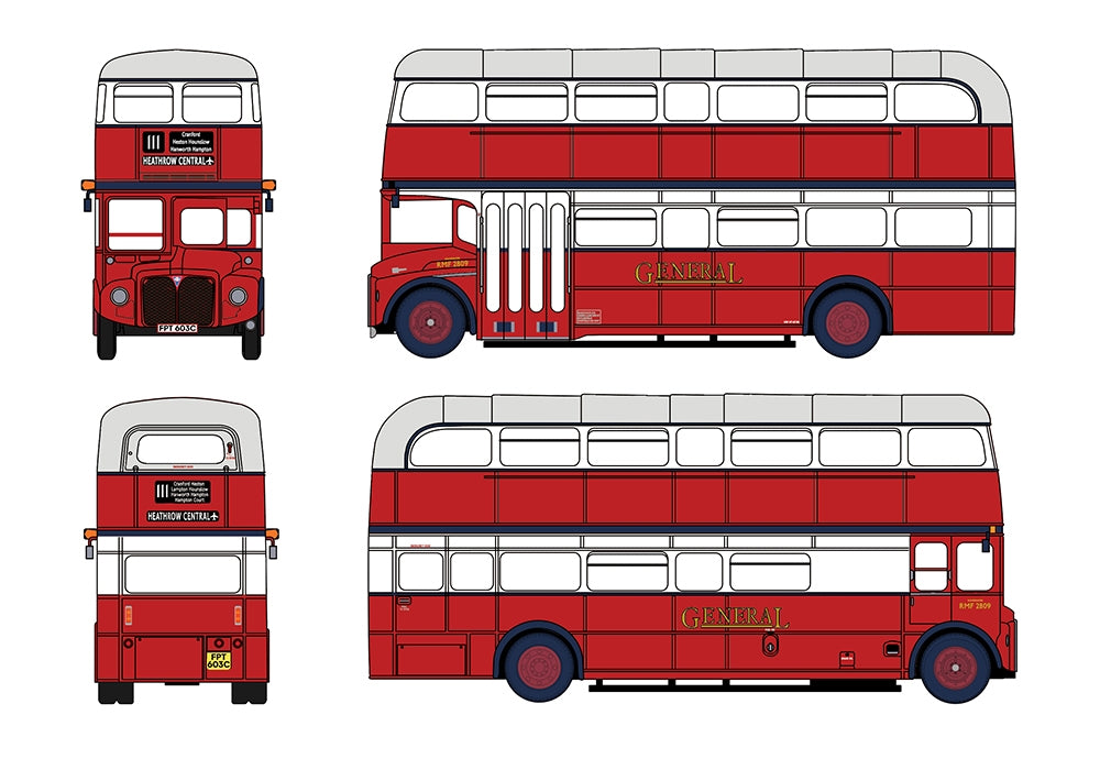 EFE Road E42605 AEC Routemaster London General FPT603C (RMF2809) Service 111 Heathrow Central 1:76 Scale *PRE ORDER £42.45*