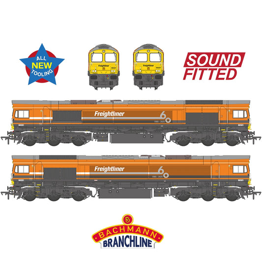 Bachmann 50-011SF Class 66/5 66501 Freightliner 60 1965-2025 Freightliner Orange OO Gauge *PRE ORDER £288.96*