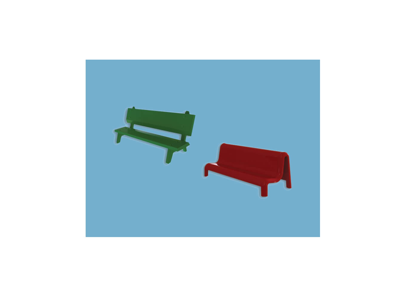 Modelscene 5180 Platform Seats Green