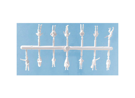 Modelscene 5202 Unpainted Hikers, Public Service Personnel, Scouts and Cart