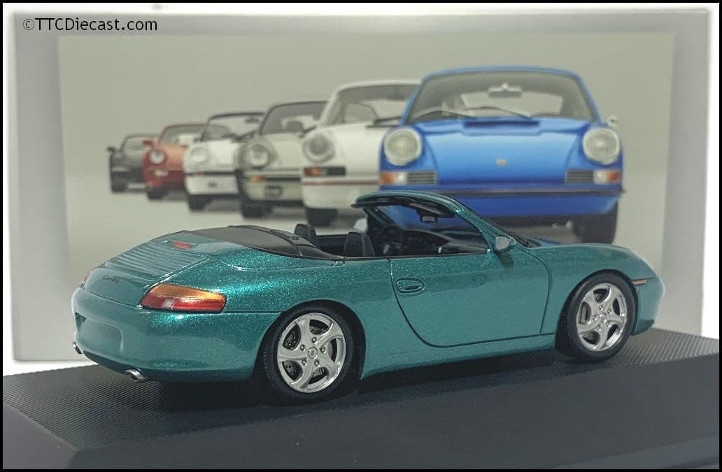 7114017 Porsche 911 Carrera 2 Cabriolet (996) 1999, Aquamarine, 1:43 Scale, MAG LP17