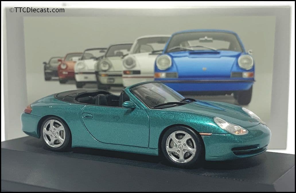 7114017 Porsche 911 Carrera 2 Cabriolet (996) 1999, Aquamarine, 1:43 Scale, MAG LP17