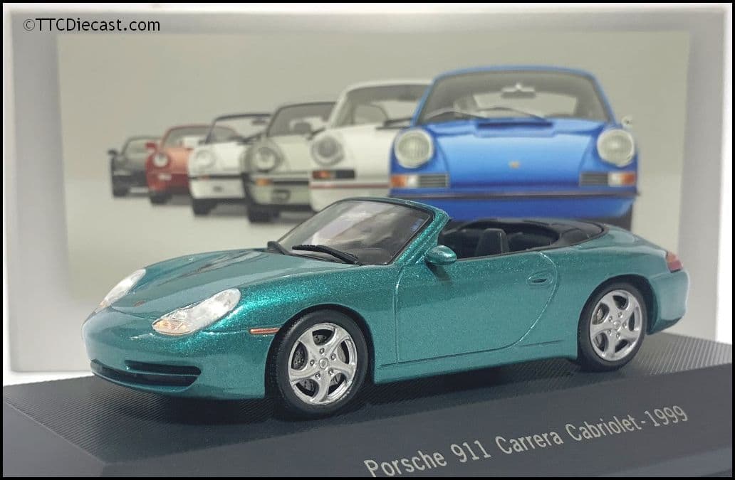 7114017 Porsche 911 Carrera 2 Cabriolet (996) 1999, Aquamarine, 1:43 Scale, MAG LP17