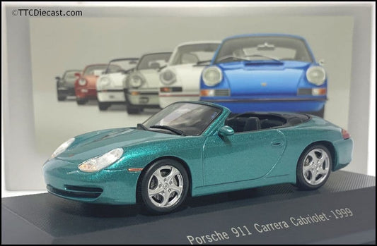7114017 Porsche 911 Carrera 2 Cabriolet (996) 1999, Aquamarine, 1:43 Scale, MAG LP17