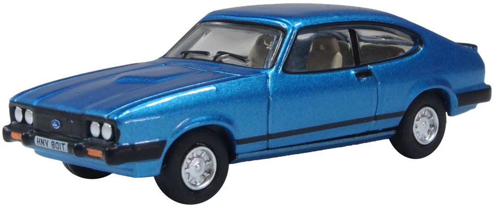 Oxford 76CAP010 Ford Capri MkIII Cosmos Blue Metallic, OO Gauge, 1/76 Scale
