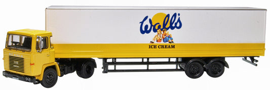 Oxford 76SC110004 Walls Ice Cream Scania 110 40ft Box Trailer, OO Gauge