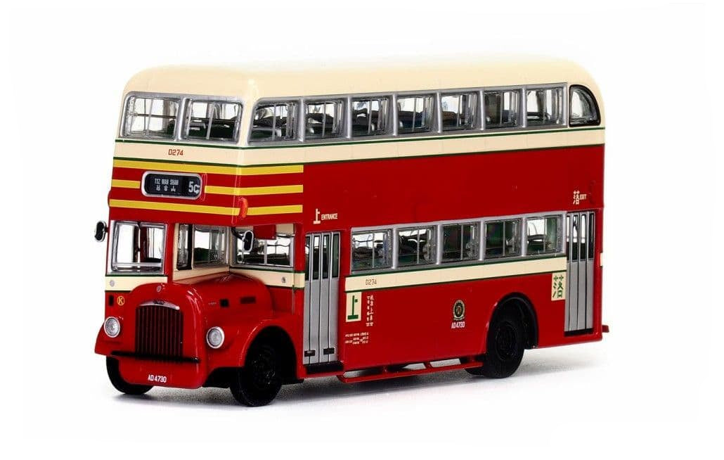 80m KMB2019018 KMB Daimler C '3 Yellow Bands' Route #5C Tsz Wan Shan 1/76 Scale LAST FEW