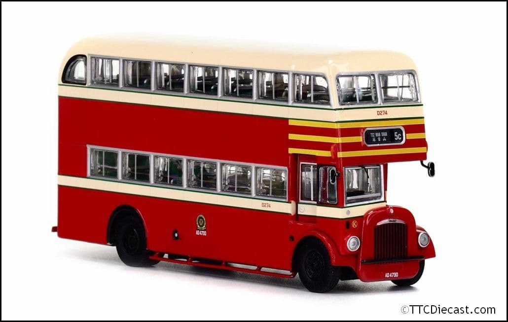 80m KMB2019018 KMB Daimler C '3 Yellow Bands' Route #5C Tsz Wan Shan 1/76 Scale LAST FEW