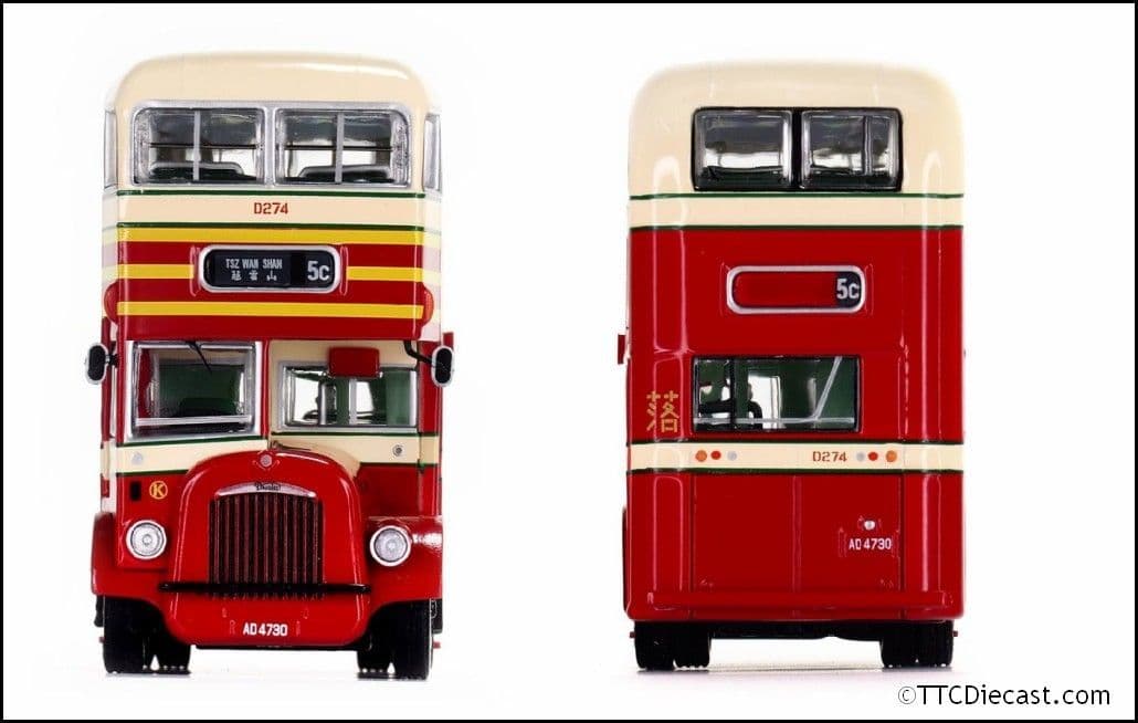 80m KMB2019018 KMB Daimler C '3 Yellow Bands' Route #5C Tsz Wan Shan 1/76 Scale LAST FEW