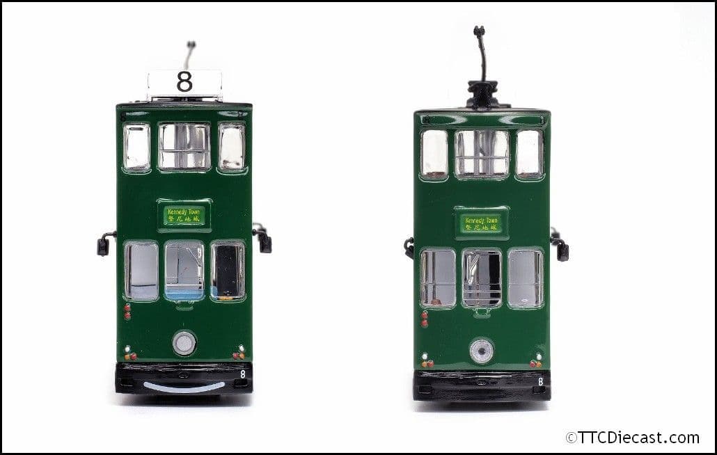 80m TT33684 Hong Kong Tramways Tram Route #8 Kennedy Town 1/76 Scale