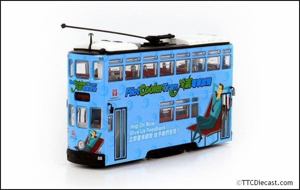 80m TT33702 Hong Kong Tramways Cooler Tram Route #88 Sheung Wan 1/76 Scale *PRE ORDER £40.49*
