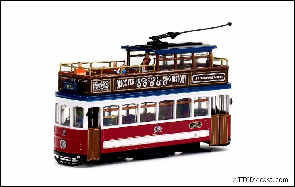 80m TT33802 Hong Kong Tramways Tramoramic Tour Route #168 Tour Tram 1/76 Scale *PRE ORDER £45.89*