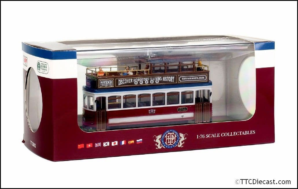 80m TT33802 Hong Kong Tramways Tramoramic Tour Route #168 Tour Tram 1/76 Scale *PRE ORDER £45.89*