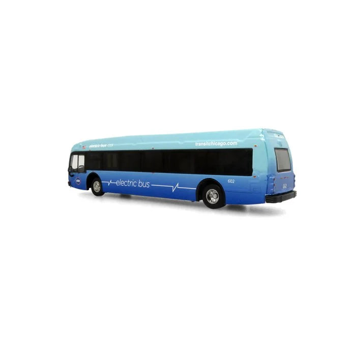 Iconic Replicas 870336 Proterra ZX5 Electric Transit Bus 2021 Chicago Transit Authority, 1:87 Scale