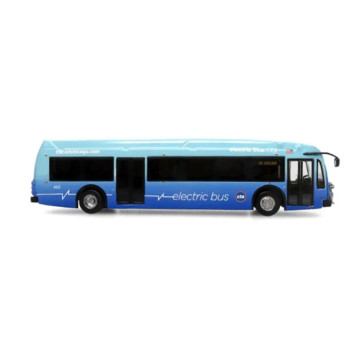 Iconic Replicas 870336 Proterra ZX5 Electric Transit Bus 2021 Chicago Transit Authority, 1:87 Scale