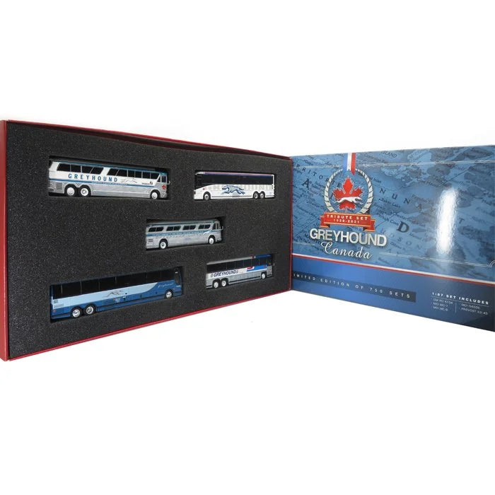 Iconic Replicas 870341AE Greyhound Canada PD4104 MC-7 MC-9 D4505 Prevost X3-45 Tribute Set