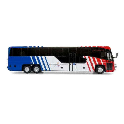 Iconic Replicas 870368 MCI D45 CRT LE Coach Salt Lake City UTA Transit 455 to Ogden/WSU, 1:87 Scale