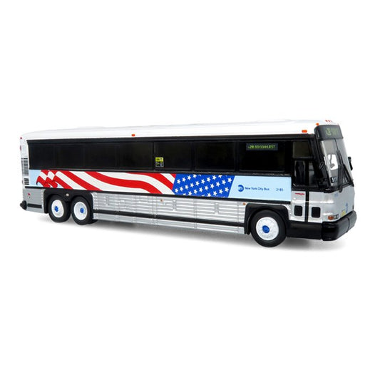 Iconic Replicas 870567 MCI D4000 Coach MTA New York City 9/11 Memorial Bus, 1:87 Scale