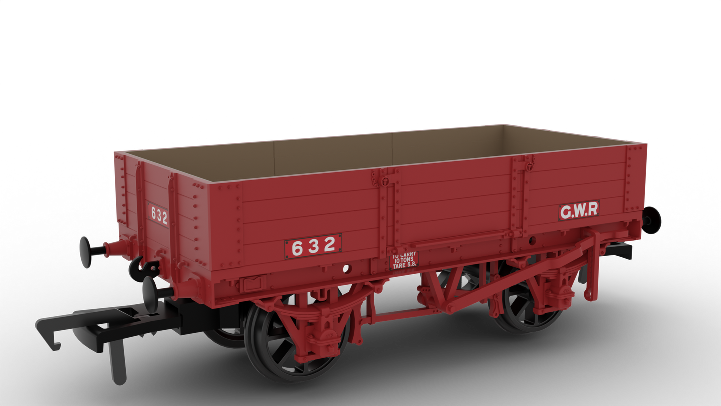 Rapido 925012 GWR Four-Plank Open No.632 (GWR Red), OO Gauge *PRE ORDER £29.66*
