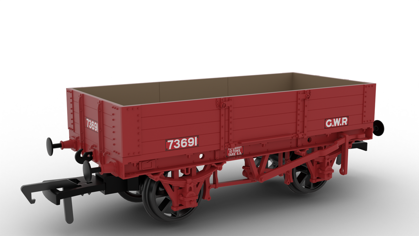Rapido 925013 GWR Four-Plank Open No.73691 (GWR Red), OO Gauge *PRE ORDER £29.66*