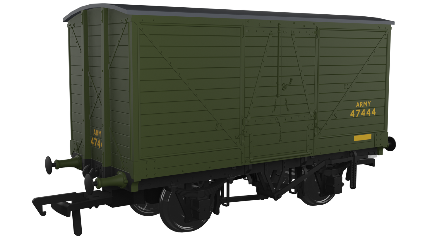 Rapido 945016 Dia.88 10T Van - No.47444 - Army Green *LAST ONE**, OO Gauge