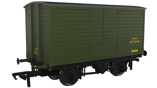 Rapido 945016 Dia.88 10T Van - No.47444 - Army Green *LAST ONE**, OO Gauge