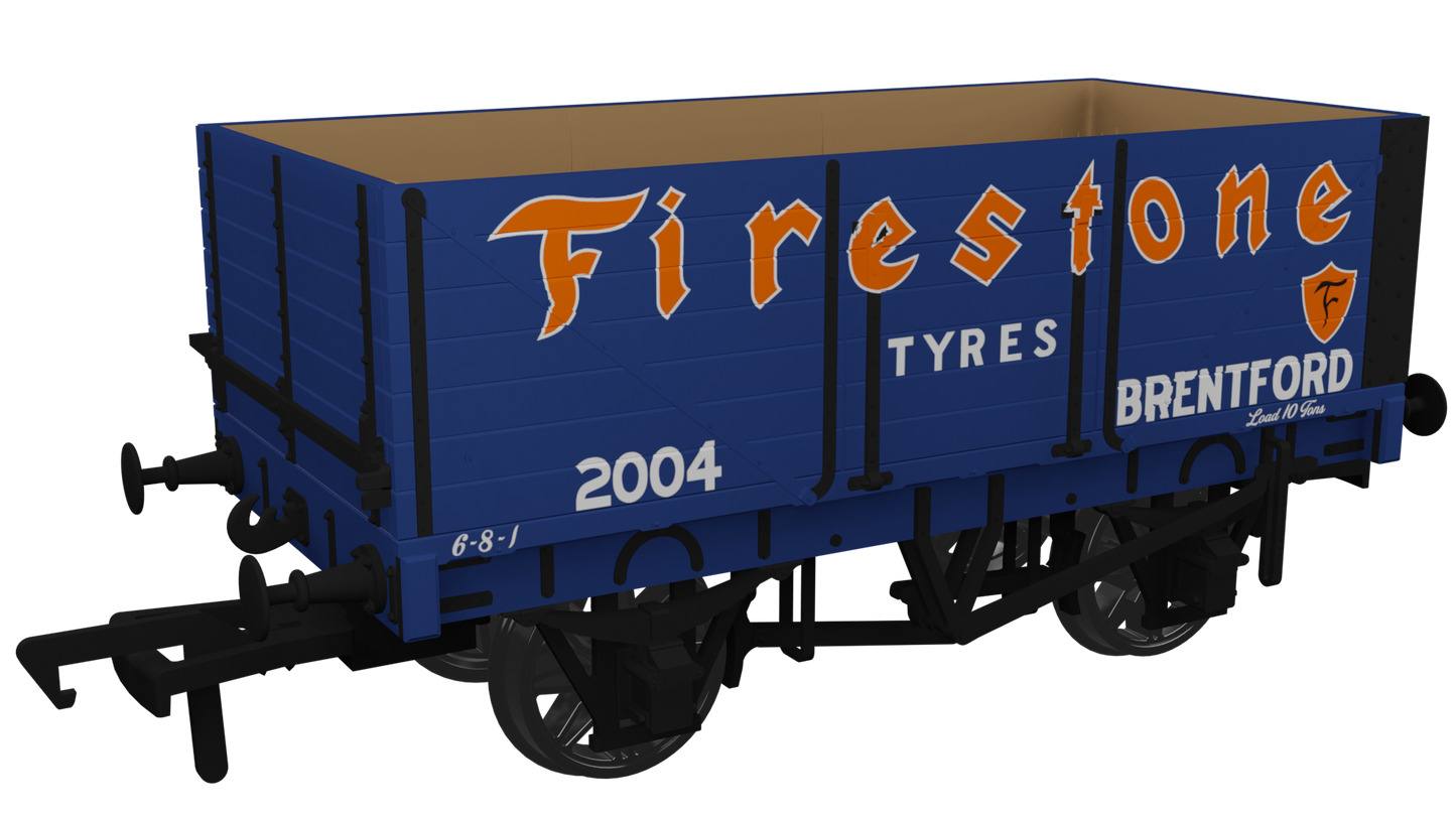 Rapido 967212 RHC 1907 PO 7 Plank Open Wagon - Firestone Tyres, OO Gauge
