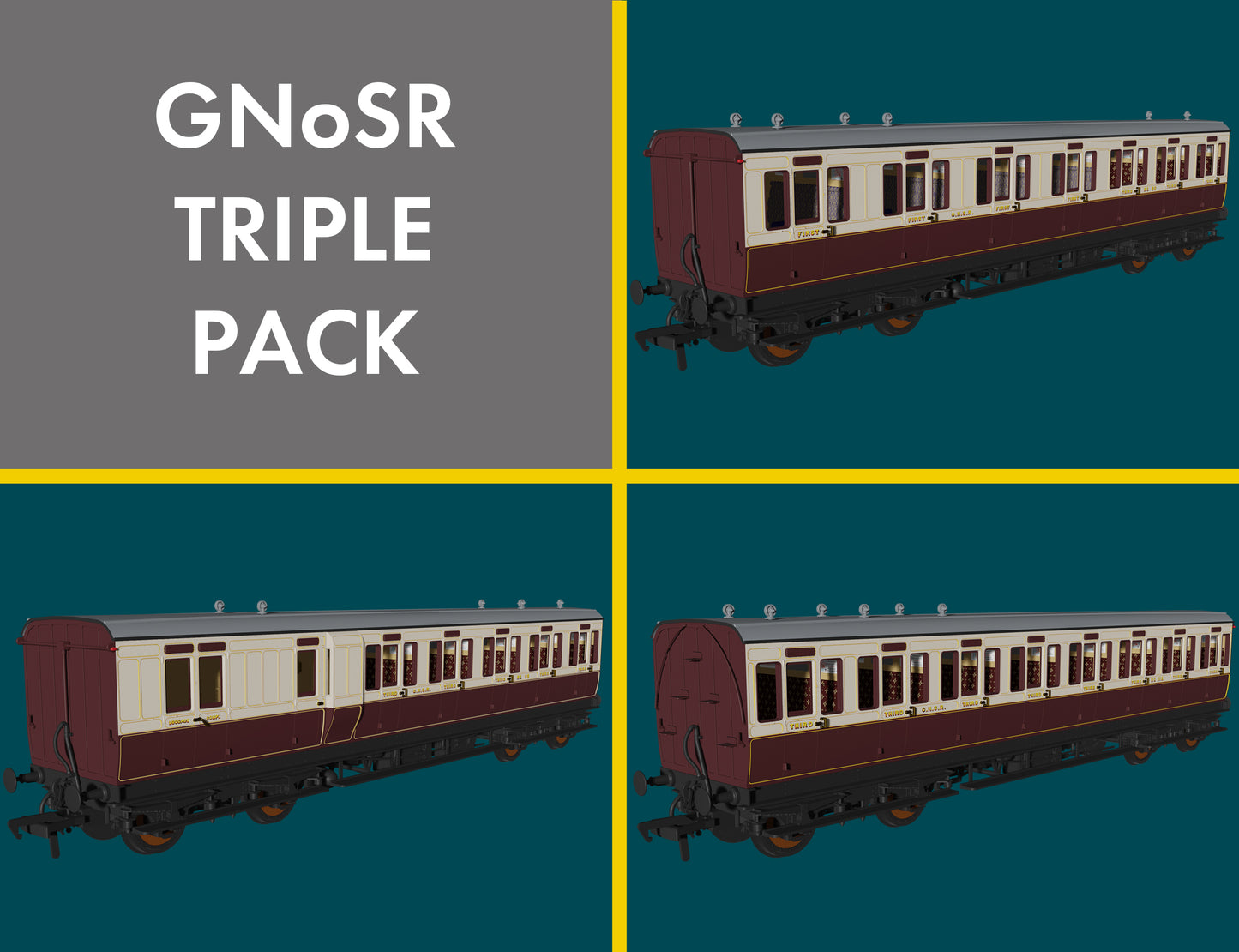 Rapido 978207 GNoSR 'Evolution' Non-Corridor Carriage Pack, OO Gauge *PRE ORDER £169.96*