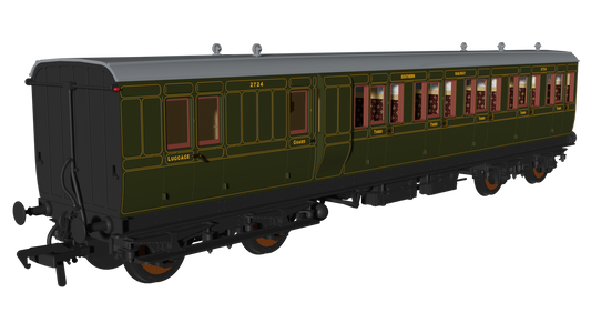 Rapido 978214 SR Olive 'Evolution' Non-Corridor Carriage Brake Third No.2724, OO Gauge *PRE ORDER £59.46*