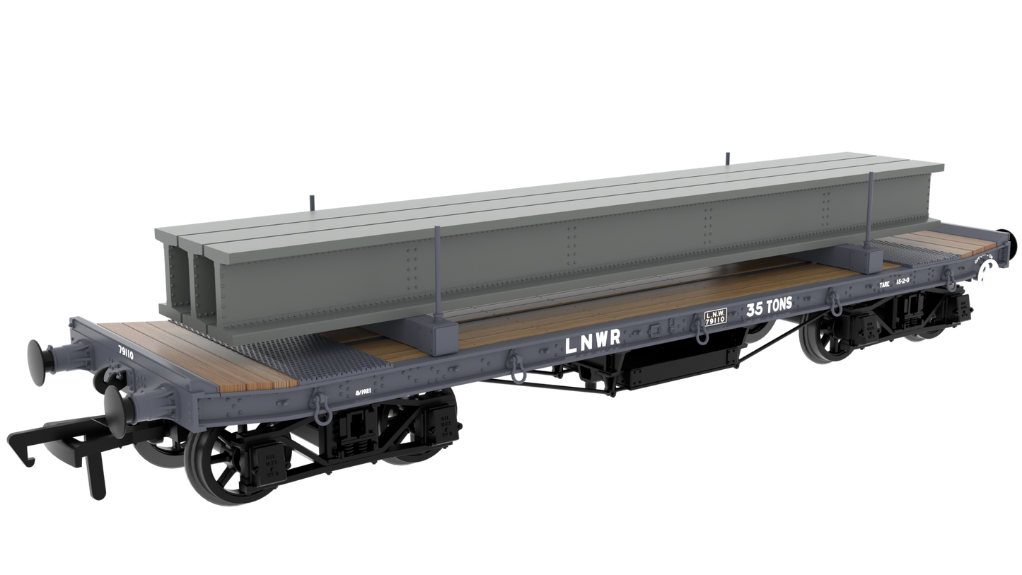 Rapido 985006 WD 35T Rectank No.79110 - LNWR Grey (Girder Load on Bolsters) OO Gauge *PRE ORDER £49.46*