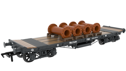Rapido 985007 WD 35T Rectank No.17313 - GWR Grey (Pipe Load) OO Gauge *PRE ORDER £49.46*