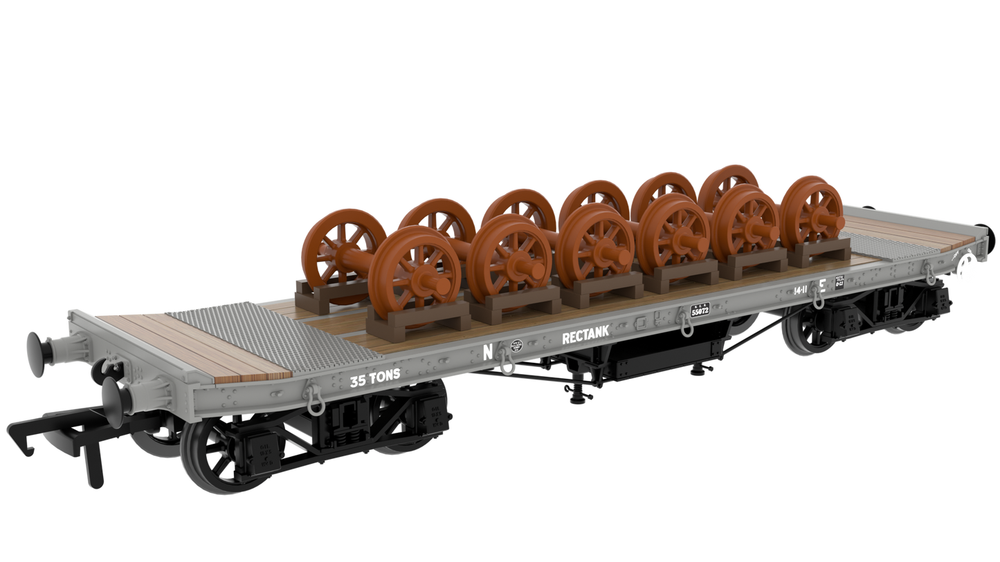 Rapido 985010 WD 35T Rectank No.55072 - LNER Grey (Wheel Load) OO Gauge *PRE ORDER £49.46*