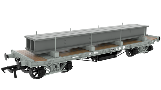 Rapido 985012 WD 35T Rectank No.702 - LMS Grey (Girder Load on Bolsters) OO Gauge *PRE ORDER £49.46*
