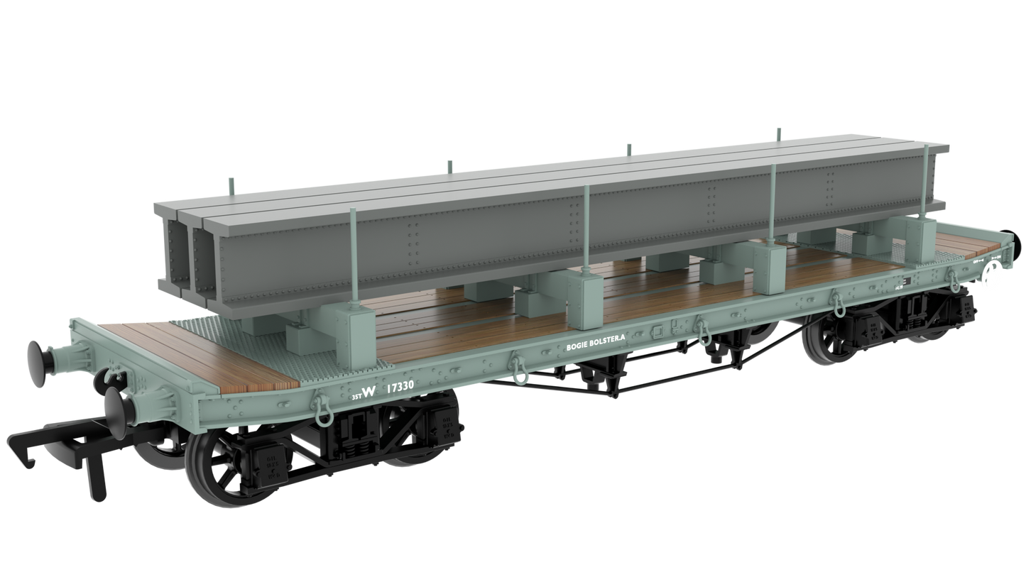 Rapido 985016 WD 35T Rectank No.W17330 - BR Grey (Girder Load on Bolster) OO Gauge *PRE ORDER £49.46*