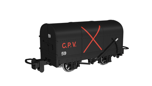 Rapido 990202 Gunpowder Van, Black with Red Cross No.59, OO9 Gauge *PRE ORDER £25.16*