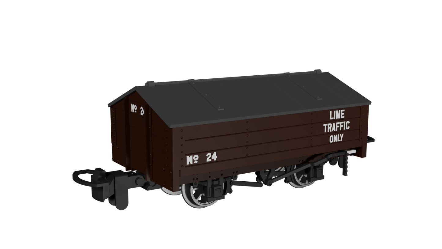 Rapido 990402 Peaked Roof Van, Brown 'Lime' No.24, OO9 Gauge *PRE ORDER £23.36*