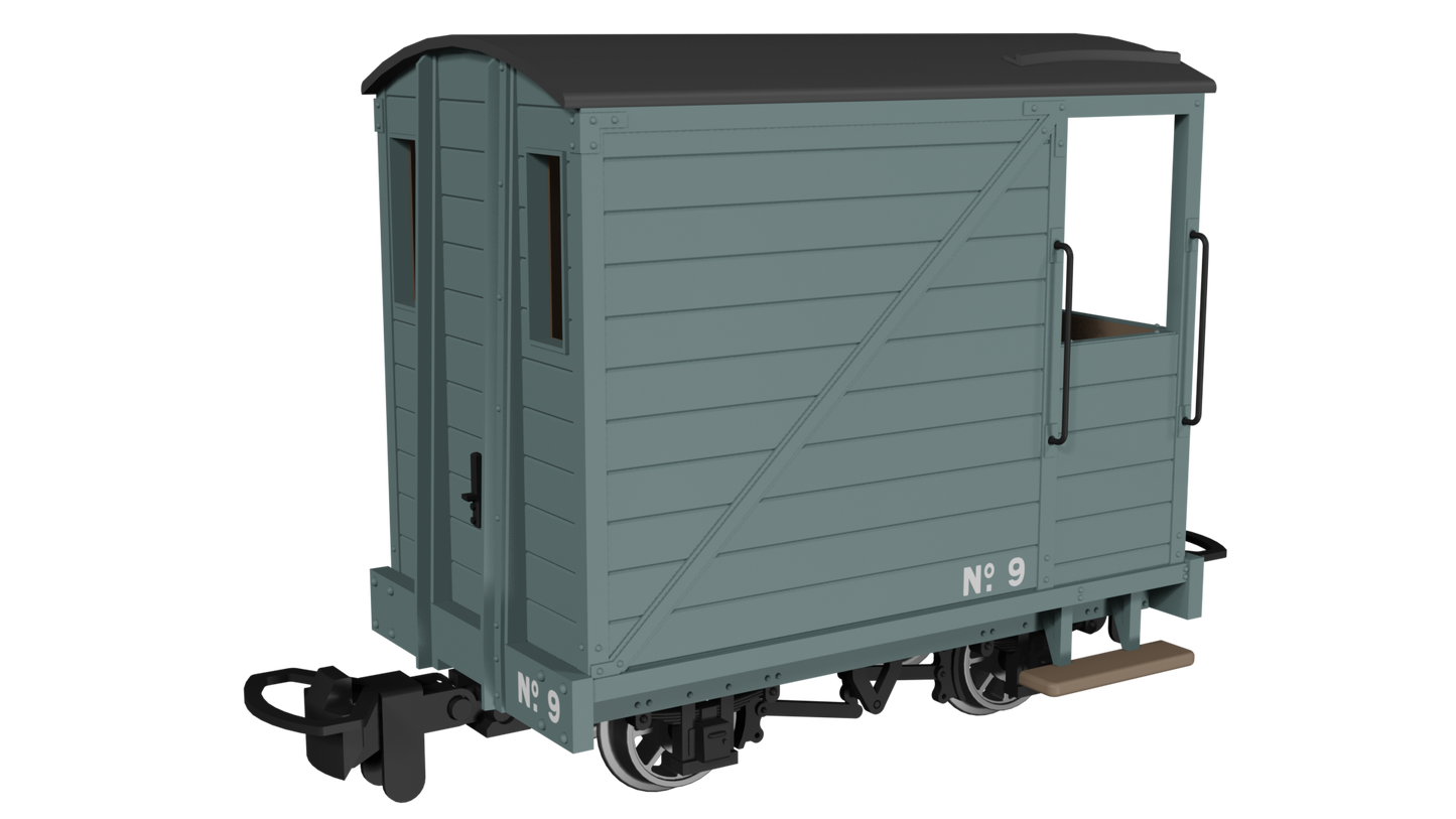 Rapido 990803 Single Veranda Brake Van, Plain Grey No.9, OO9 Gauge *PRE ORDER £26.96*