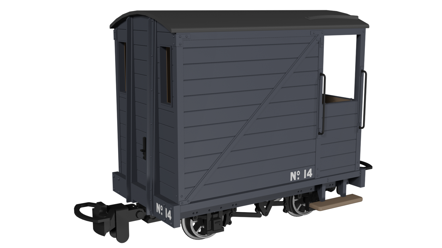 Rapido 990804 Single Veranda Brake Van, Plain Dark Grey No.14, OO9 Gauge *PRE ORDER £26.96*