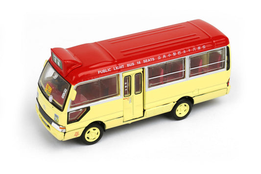 Tiny ATC64259 Toyota Coaster Light Bus Kwun Tong Red Yellow 1:76 Scale