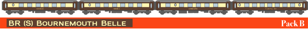 Revolution RT-KP-BR-246B All-steel K-type Pullman - Bournemouth Belle (BR) pack B. Pack of 4 N Gauge *PRE ORDER £239.95*