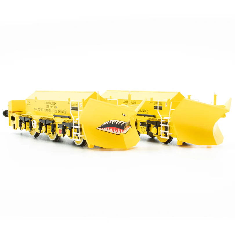 Accurascale ACC3041 Beilhack Snowplough ZZA ADB965578/579 'Stratford Shark' BR yellow (ex Class 40), OO Gauge