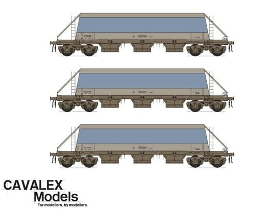 Cavalex CM JG010B (MU) TP (A) PHA/JGA Wagon * 3, 17133/17139/17144, Modern Unbranded, OO Gauge