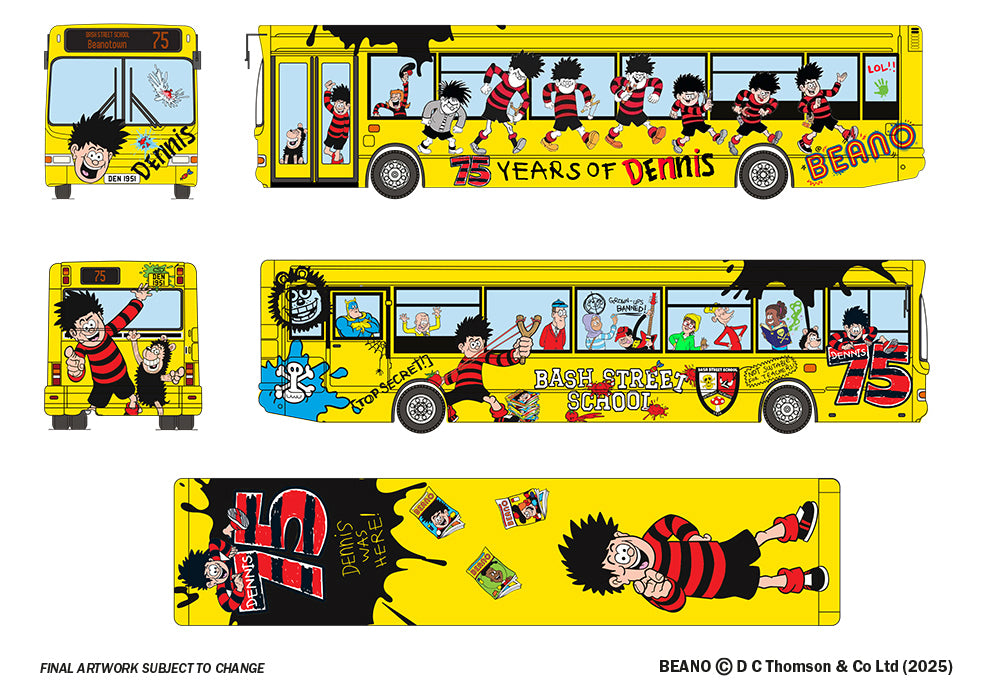 EFE Road E36720	Dennis Dart SLF/Pointer 2 Dennis the Menace 75th Anniversary Special *PRE ORDER £50.95*