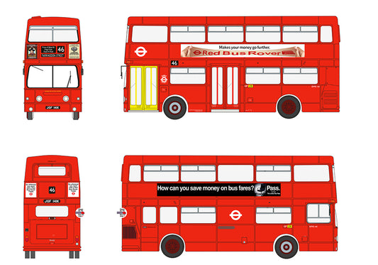 EFE Road E43003	Daimler Fleetline DMS141 London Transport Route 46 Farringdon Street 1:76 Scale *PRE ORDER £39.90*
