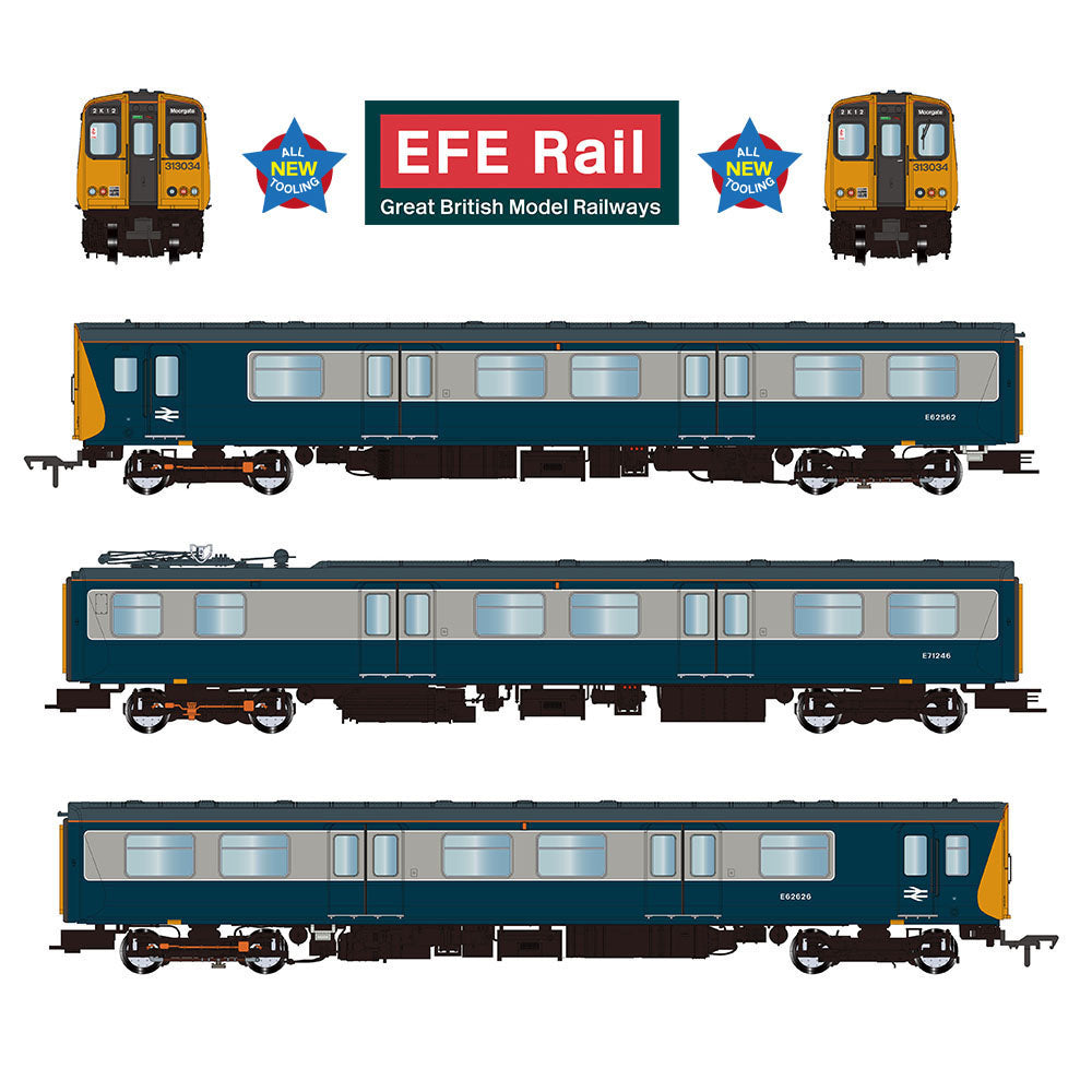 EFE Rail E81001 Class 313 3-Car EMU 313034 BR Blue & Grey OO Gauge *PRE ORDER £297.46*