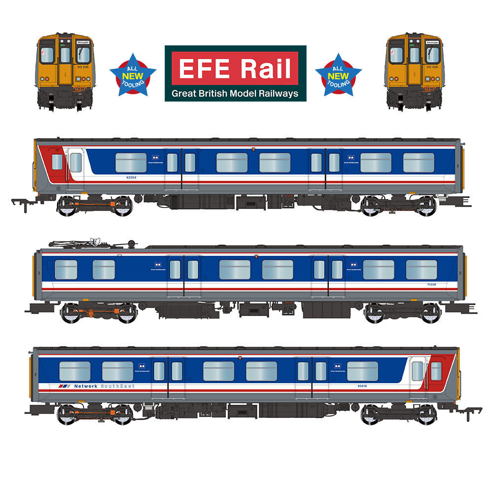 EFE Rail E81004 Class 313 3-Car EMU 313026 BR Network SouthEast OO Gauge *PRE ORDER £297.46*